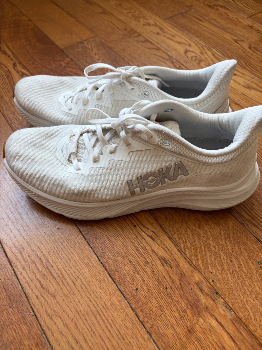 Hoka Solimar Cream/White Cushioned Running Sneakers